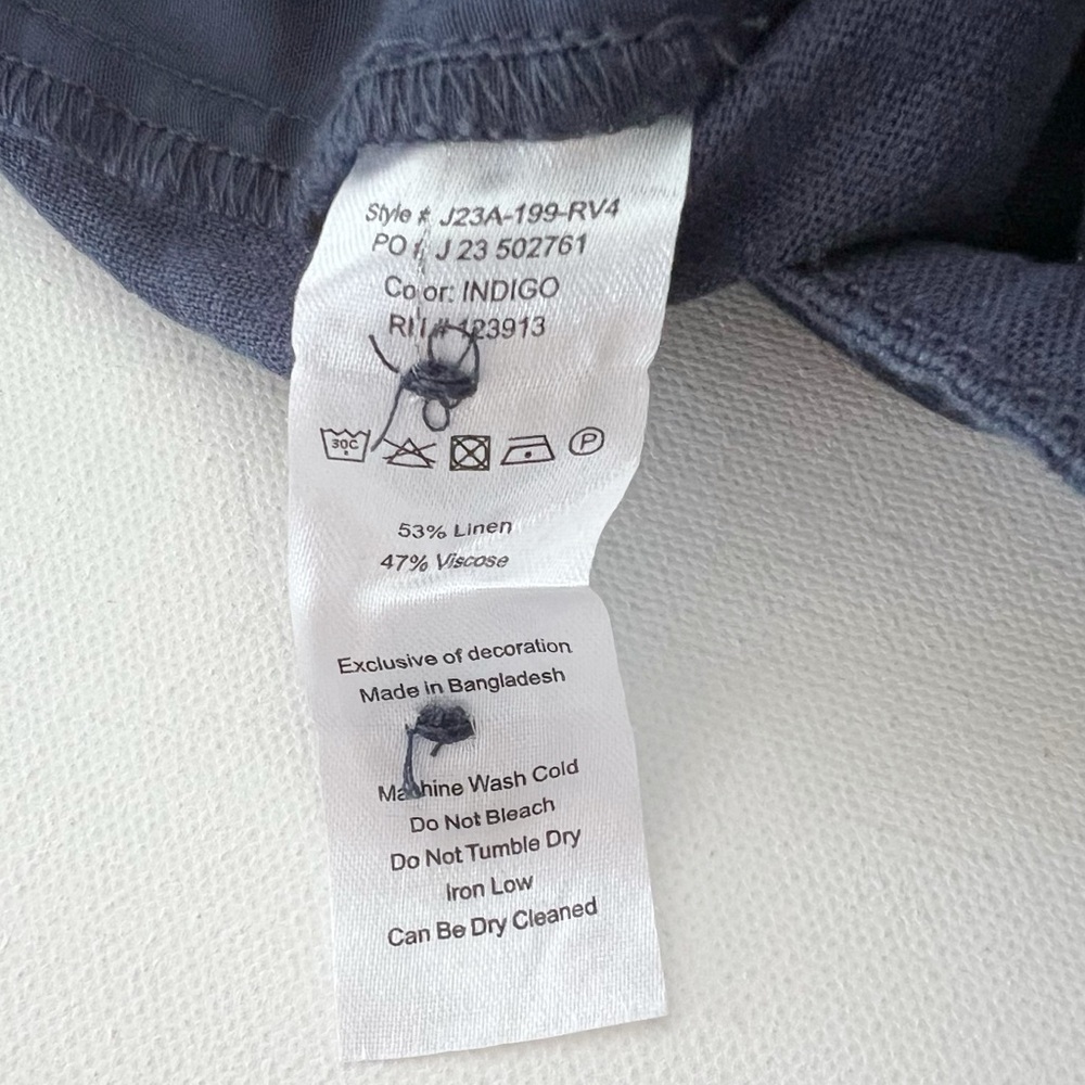 Jach’s New York Straight Fit Linen Blend Bowie Chino Pant in Indigo Size 33 - Picture 7 of 8